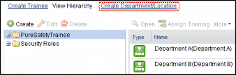Create Department link
				  