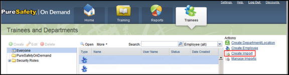 Create Import link
						